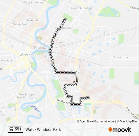 551 Bus Line Map