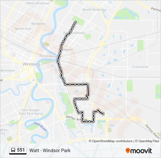 551 Bus Line Map