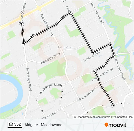 552 Bus Line Map