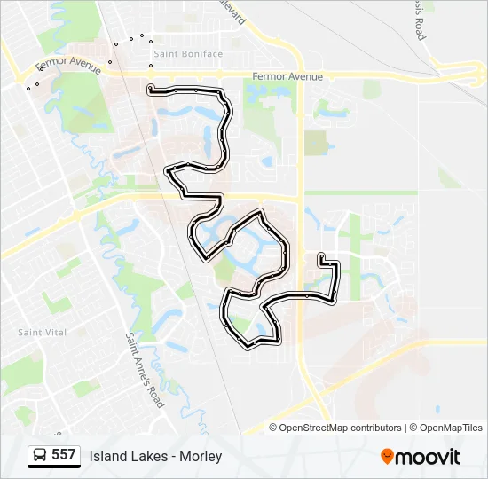 557 Bus Line Map