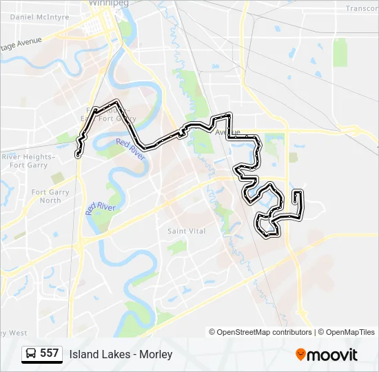 557 Bus Line Map