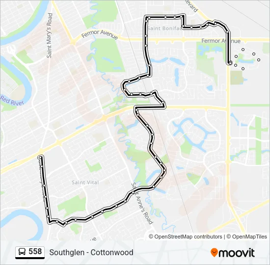 558 Bus Line Map