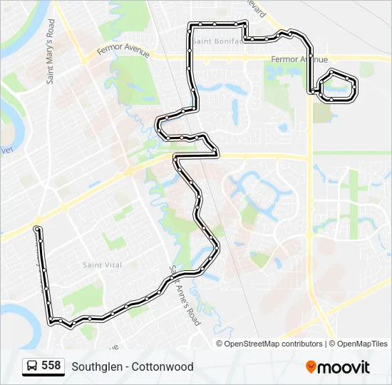 558 Bus Line Map