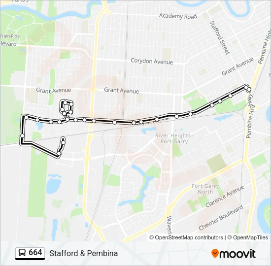664 Bus Line Map
