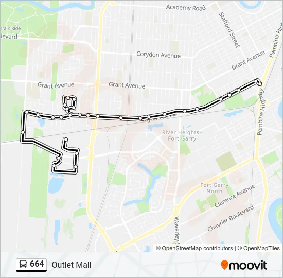 664 Bus Line Map