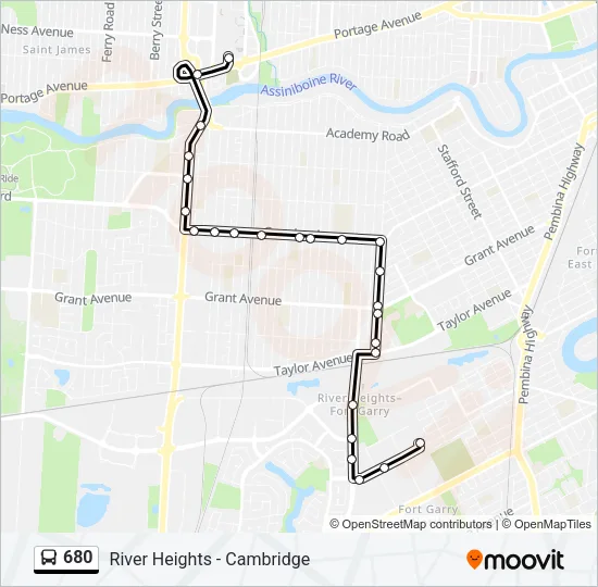 680 Bus Line Map
