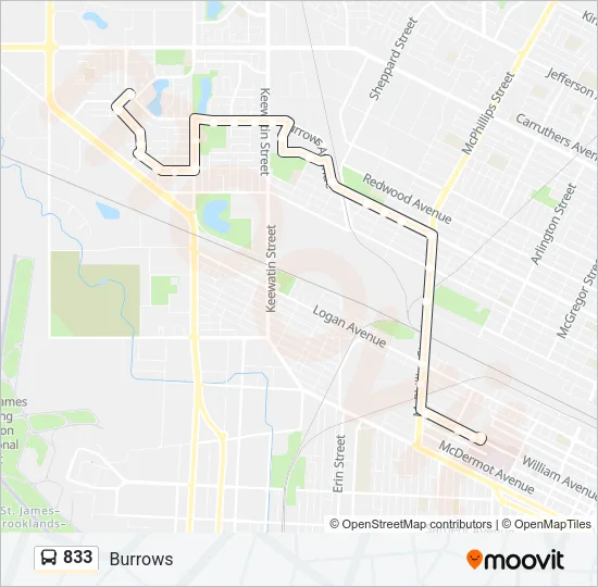 833 Bus Line Map