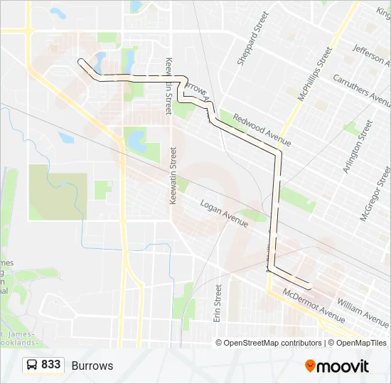 833 Bus Line Map