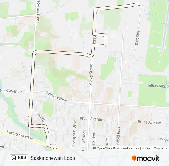 883 Bus Line Map