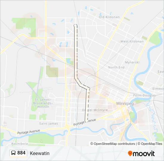 884 Bus Line Map