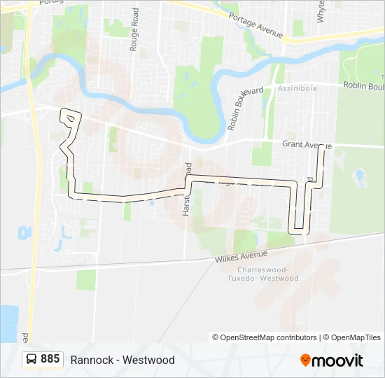 885 Bus Line Map