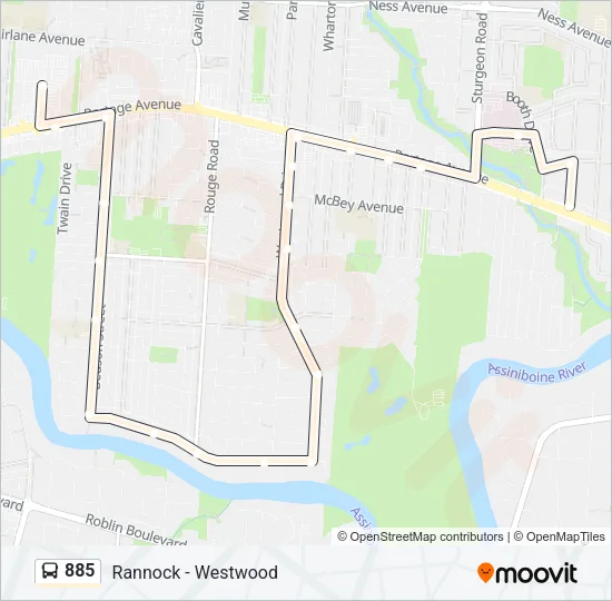 885 Bus Line Map