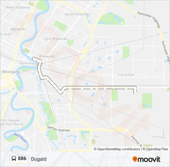 886 Bus Line Map