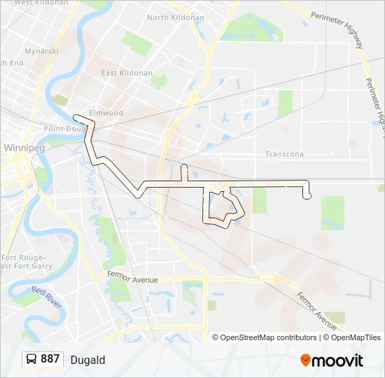 887 Bus Line Map