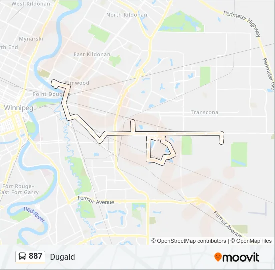 887 Bus Line Map