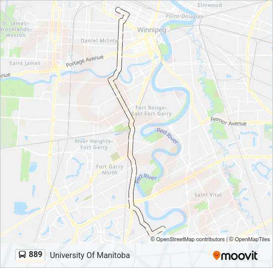 889 Bus Line Map