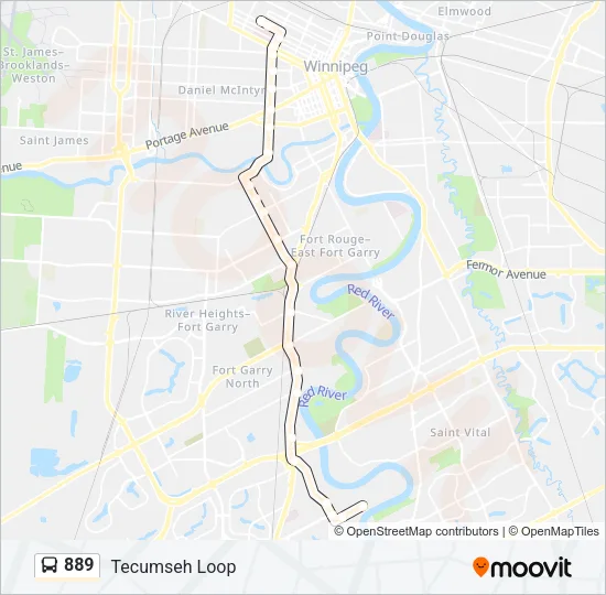 889 Bus Line Map