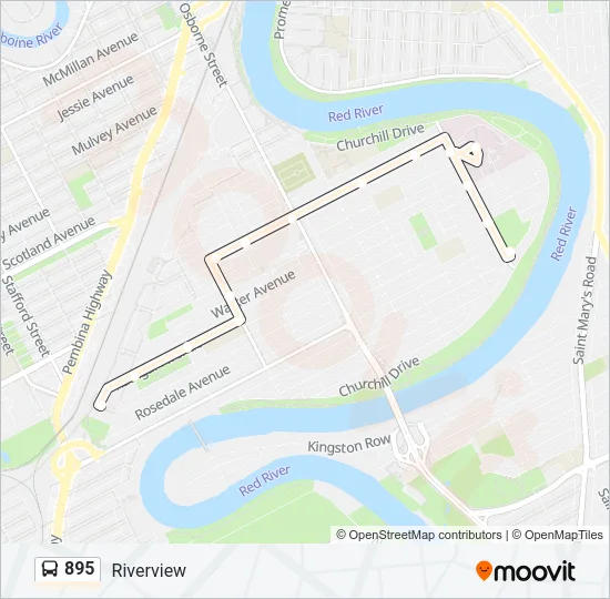895 Bus Line Map