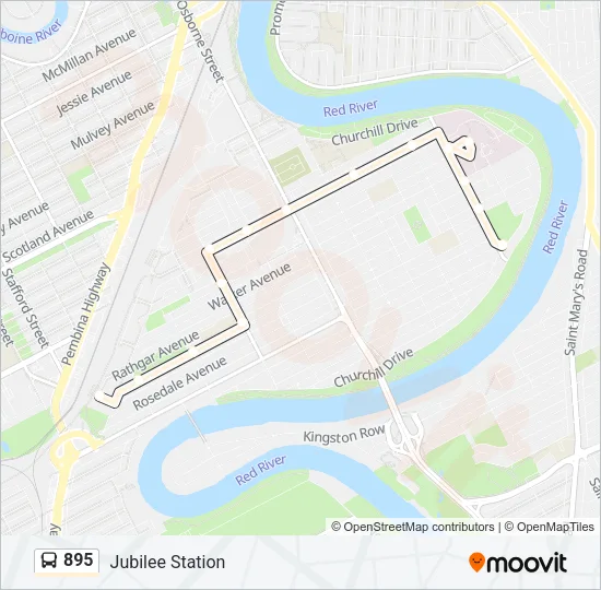 895 Bus Line Map