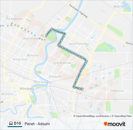D10 Bus Line Map