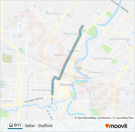 D11 Bus Line Map