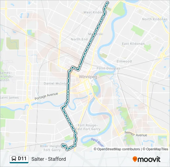 D11 Bus Line Map