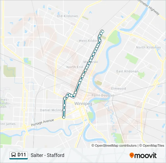D11 Bus Line Map