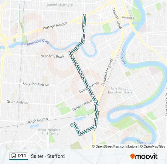 D11 Bus Line Map