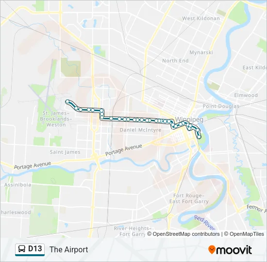 D13 Bus Line Map