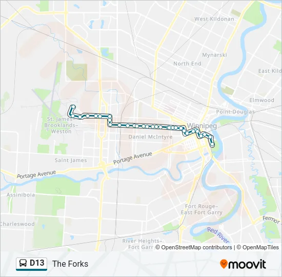 D13 Bus Line Map