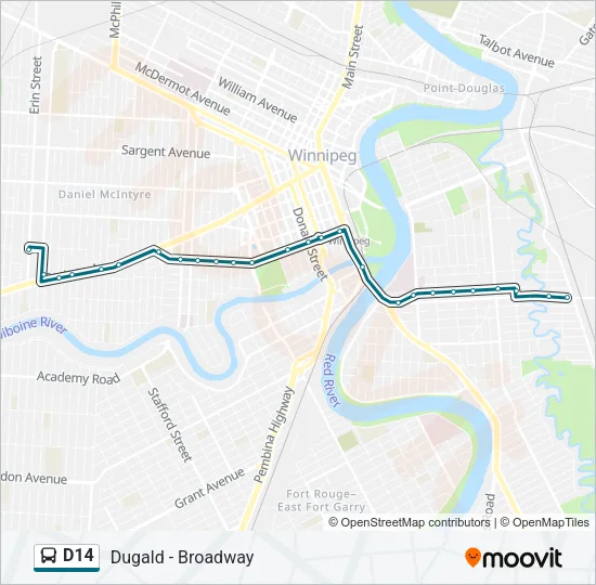 D14 Bus Line Map
