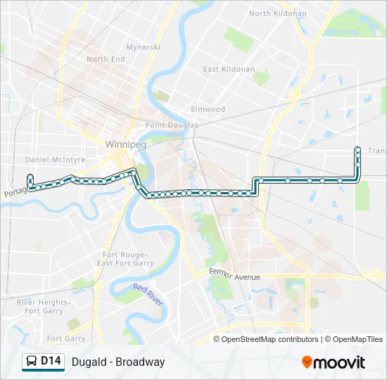 D14 Bus Line Map