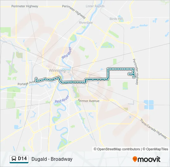 D14 Bus Line Map