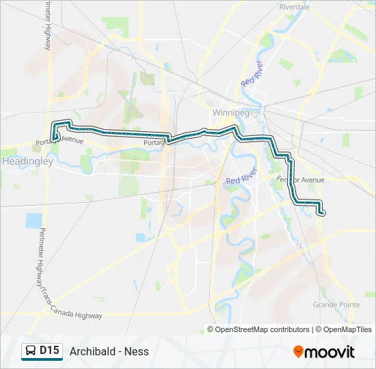 D15 Bus Line Map