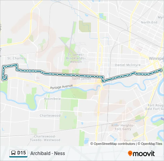 D15 Bus Line Map