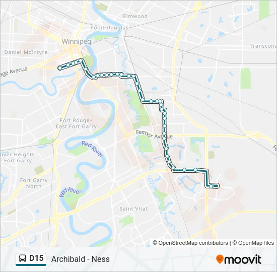 D15 Bus Line Map