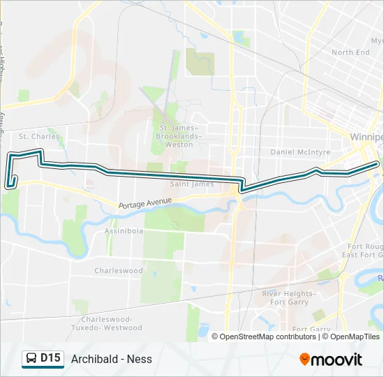 D15 Bus Line Map