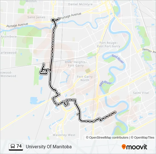 74 Bus Line Map