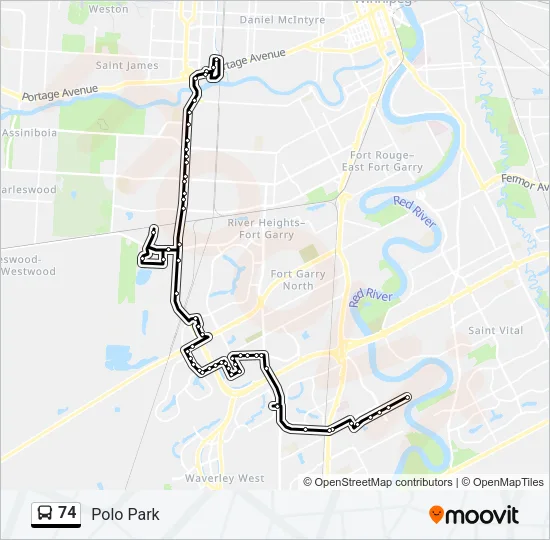 74 Bus Line Map