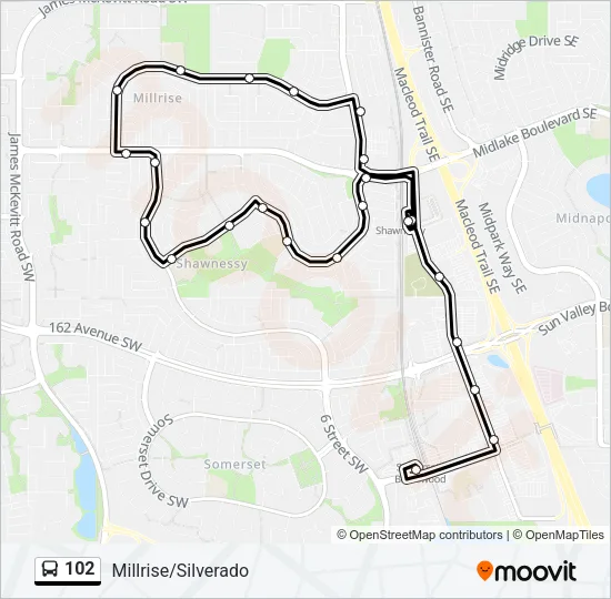 102 Bus Line Map