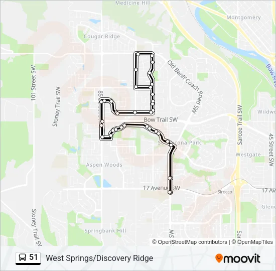 51 Bus Line Map