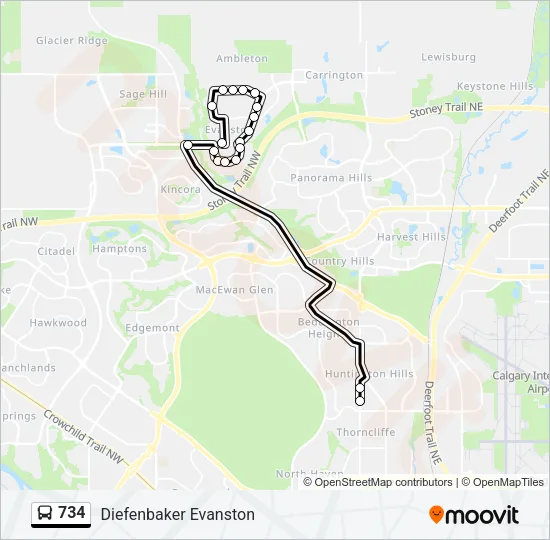 734 Bus Line Map