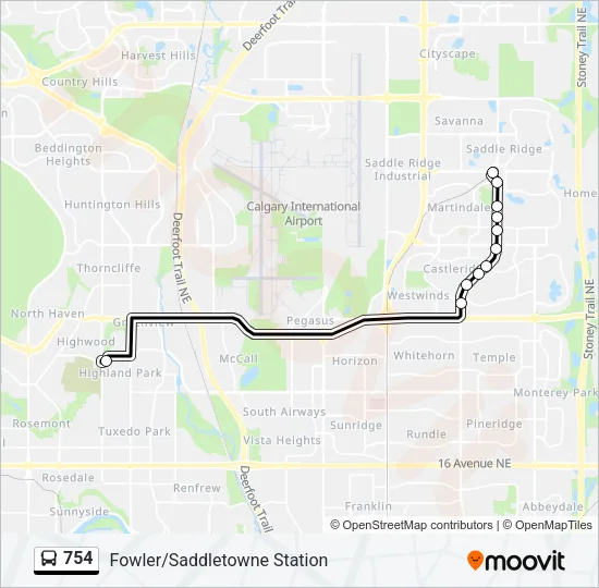 754 Bus Line Map