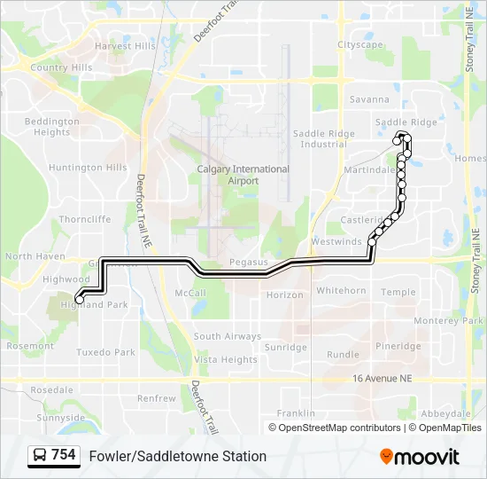 754 Bus Line Map