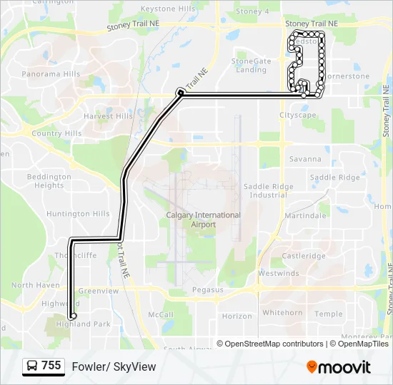 755 Bus Line Map