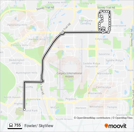 755 Bus Line Map