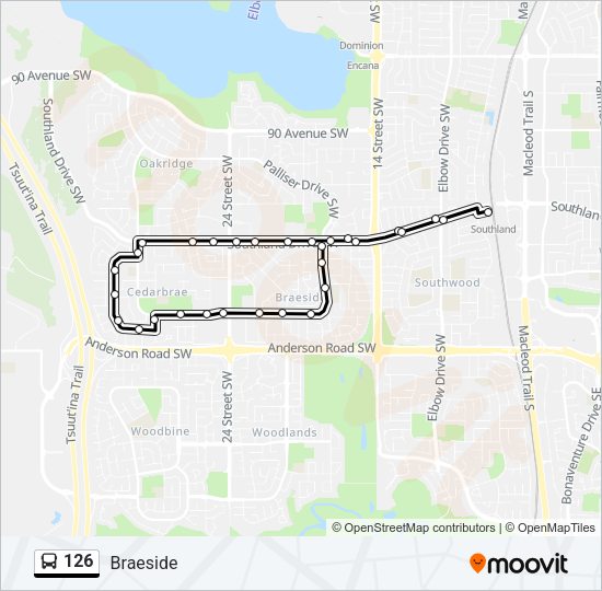 126 bus Line Map