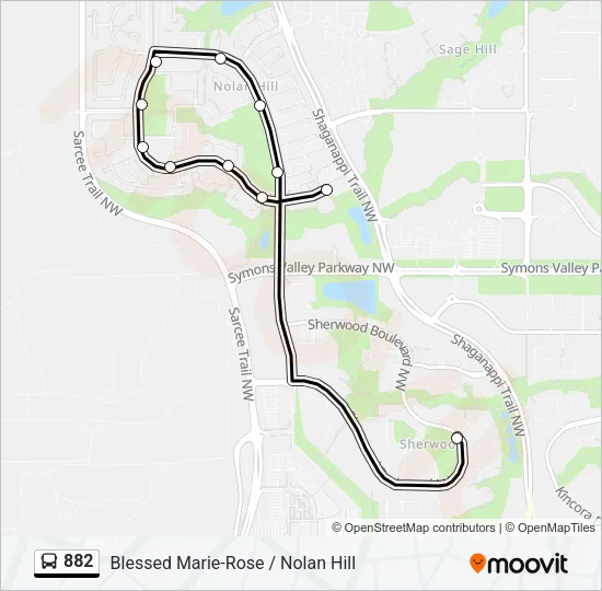 882 Bus Line Map