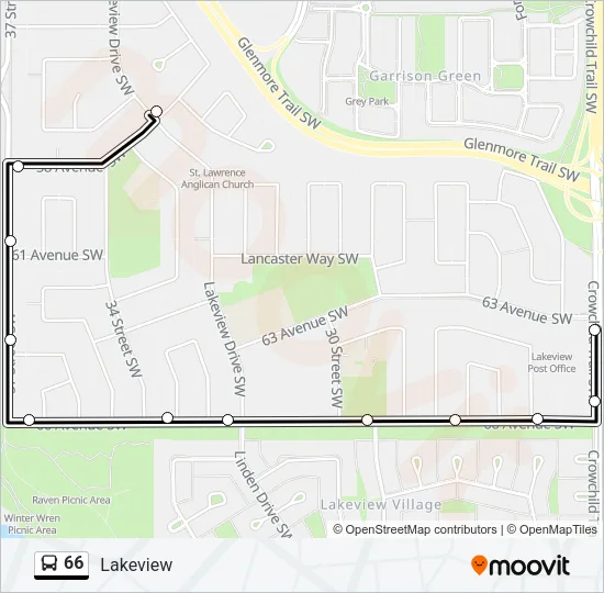 66 Bus Line Map