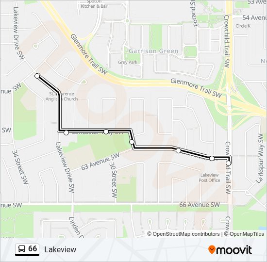 66 Bus Line Map